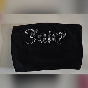 Juicy Black Tube Top with Rhinestone Logo Foerver 21 XS